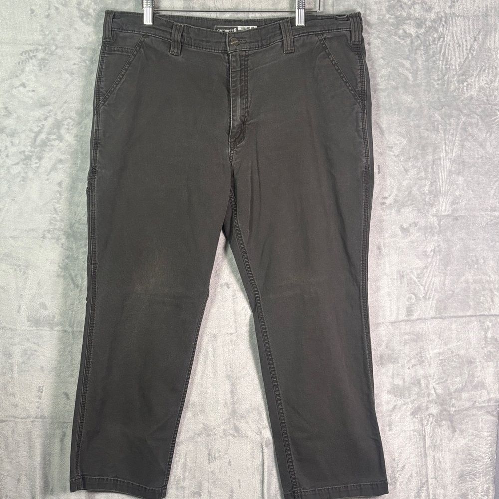 Carhartt Black Rugged Flex Relaxed Fit Canvas Work Pants Size 40x30